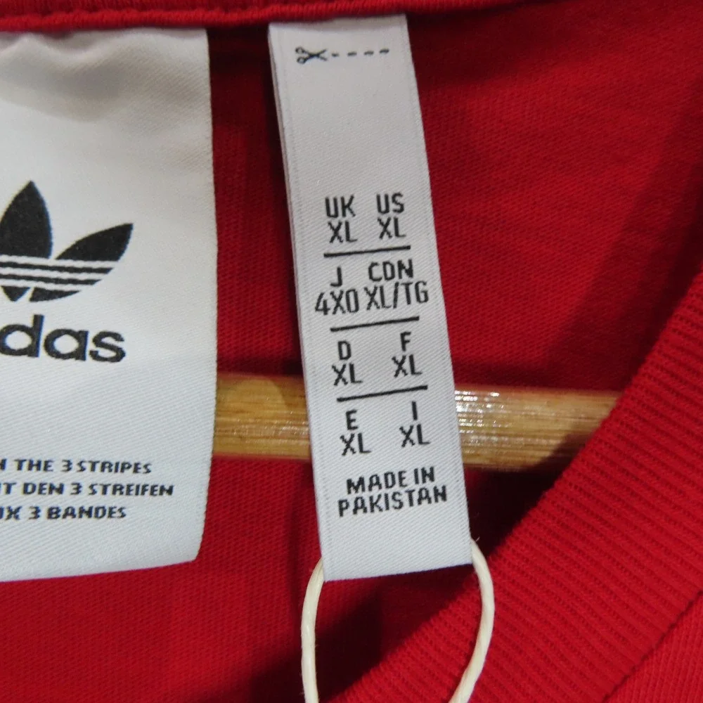 Adidas Originals Essential Tee Men XL Scarlet Red Trefoil Logo NEW - Picture 6 of 13